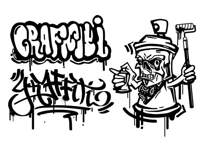 Personaje de dibujos animados de graffiti vector