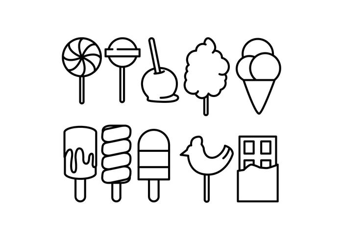 Sweets And Ice Cream Line Icon Vector