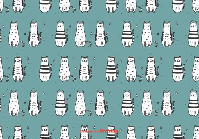 Doodle Cats Vector Pattern