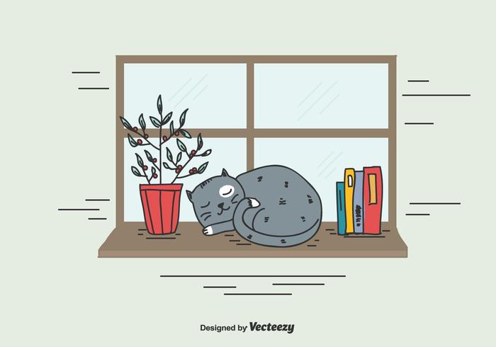 Sleeping Cat Vector