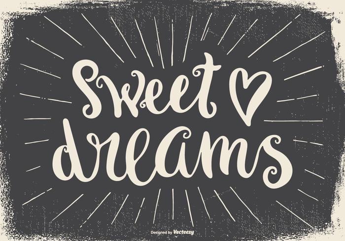 Sweet Dreams Typographic Illustration vector