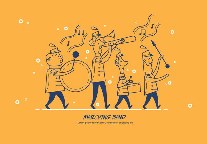 Marching Band Parade Vector Character Illustration