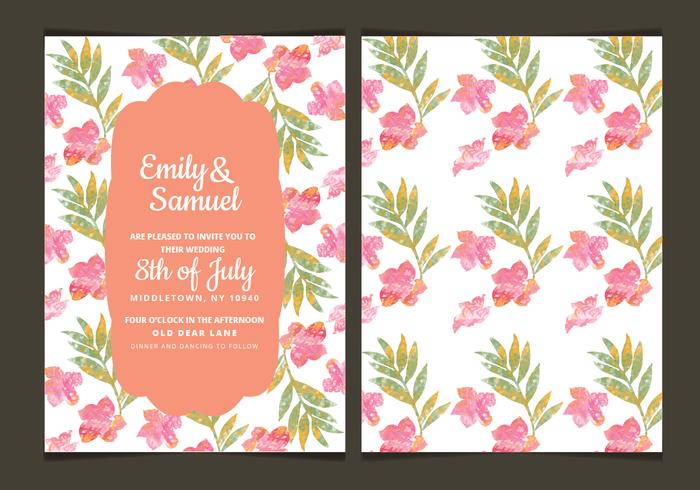 Floral Vector Wedding Invitation Floral Vector Wedding Invitation