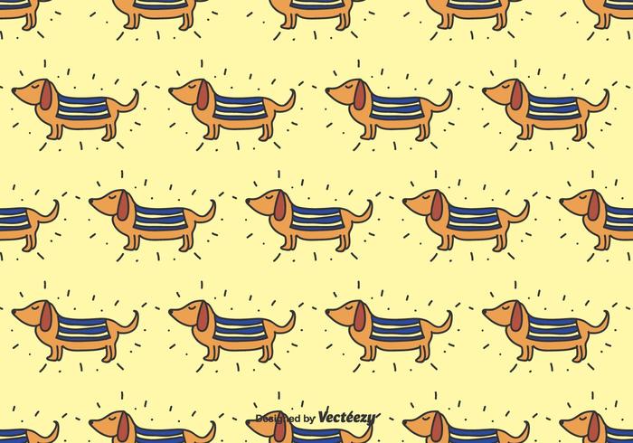 Doodle Dachshund Vector Pattern