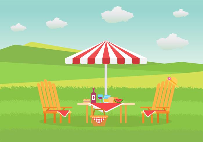 Lawn Chair on Grass Vector 