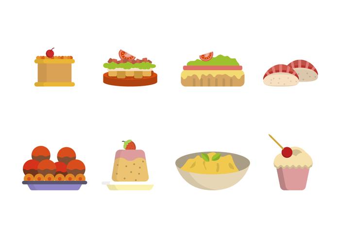 Flat Appetizer Vectors Flat Appetizer Vectors