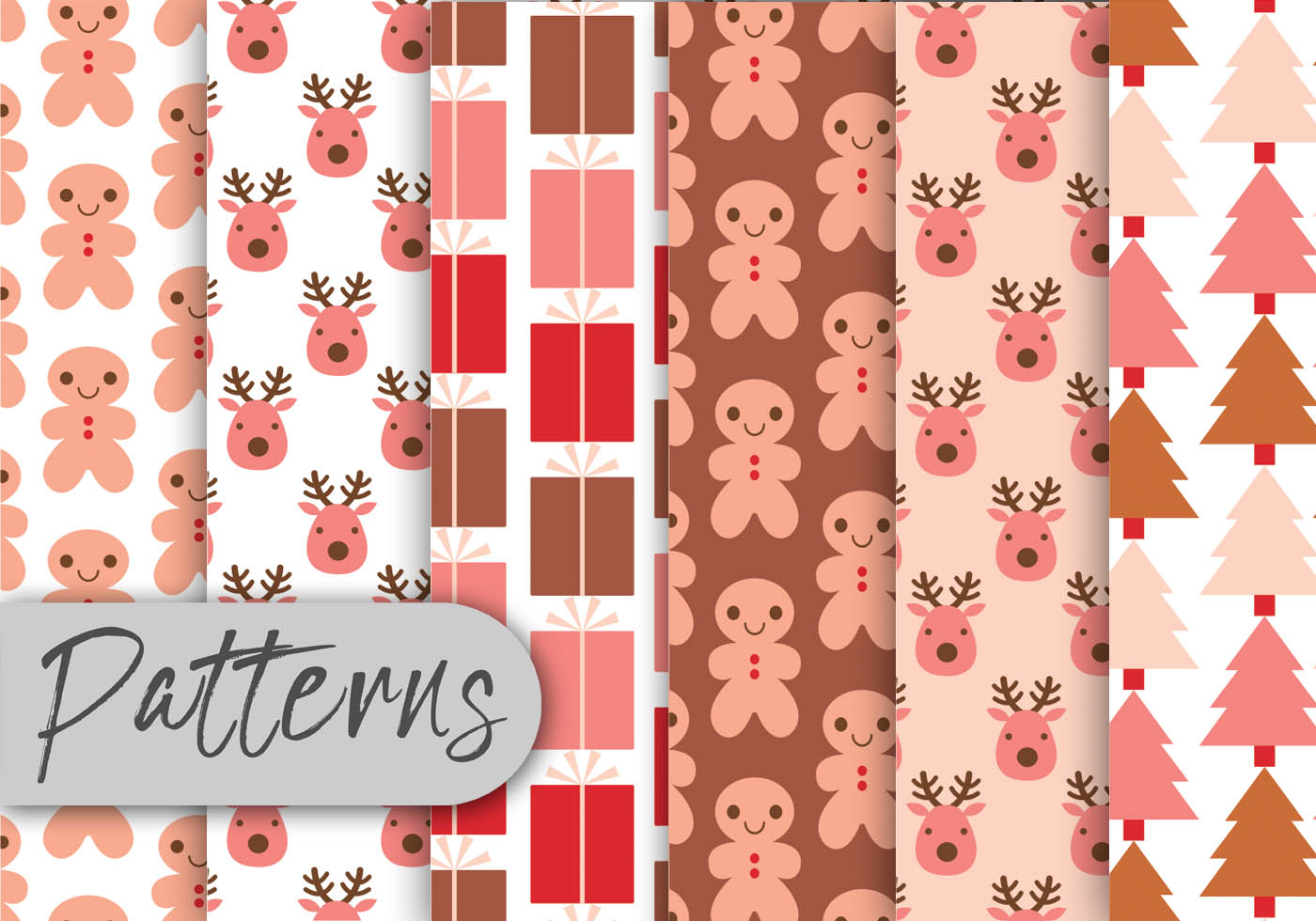 Pink Christmas Pattern Set 154460 Vector Art at Vecteezy