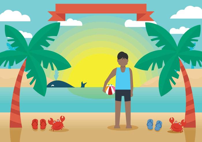 Playa beach illustration vector 