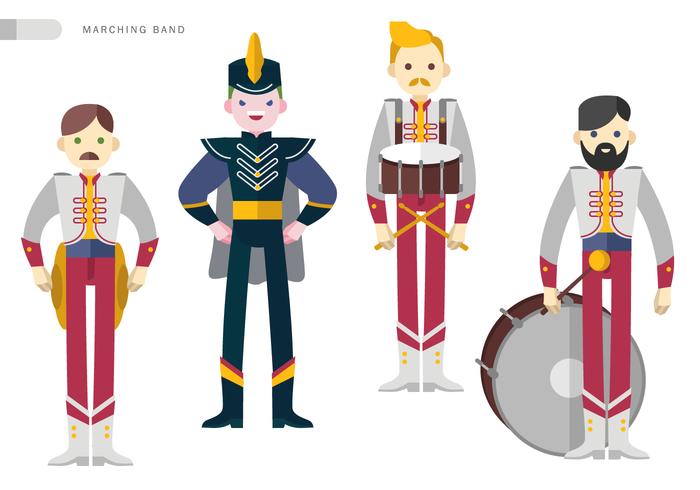 Marching Band Squad vector Ilustración plana
