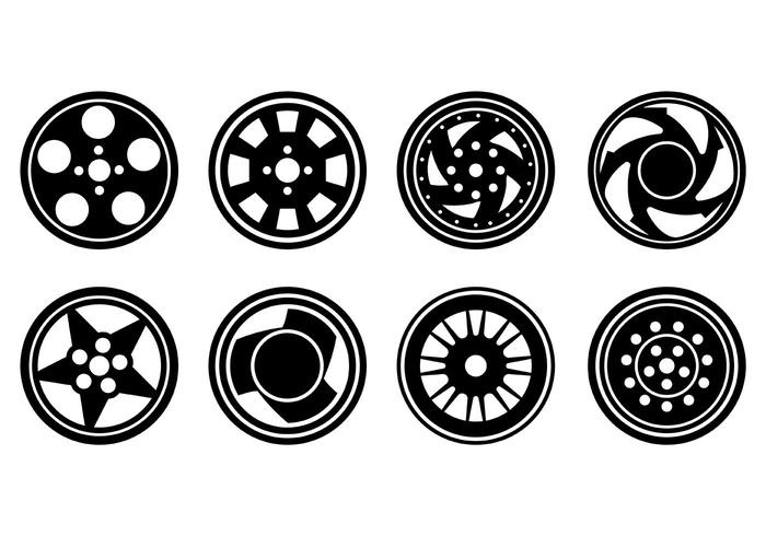 Alloy Wheels Vector Icons