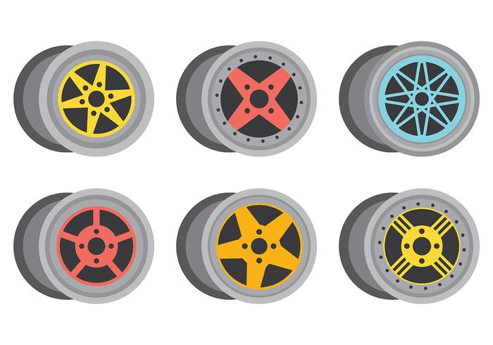 Alloy Wheels Vector Icons