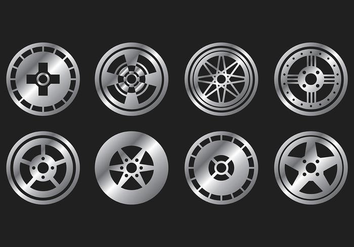 Llantas de aleación de iconos vectoriales vector