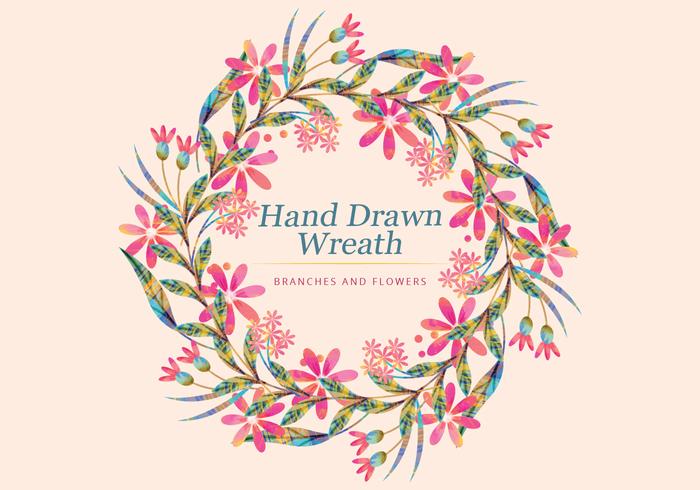 Vector Colorful Hand Drawn Branch
