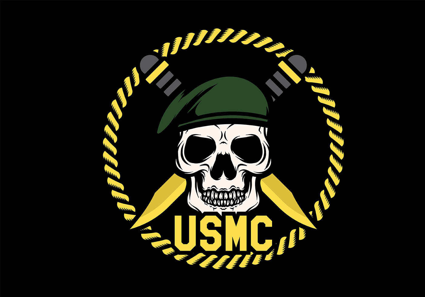 USMC Skull Mascots Vector - Download Free Vectors, Clipart Graphics