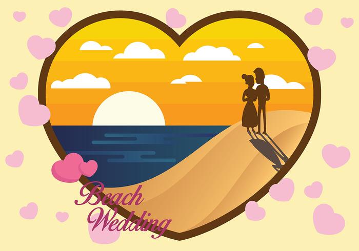 Beach Wedding Vector Background