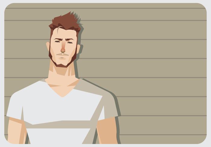 A Man With White V-Neck Shirt Vector