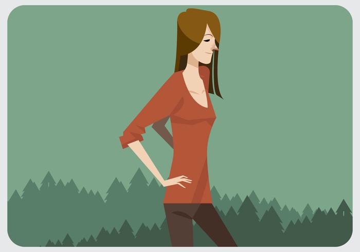 A Girl With Red V-Neck Shirt Vector A Girl With Red V-Neck Shirt Vector