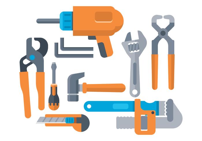 Herramientas de hardware gratis Icon Set vector