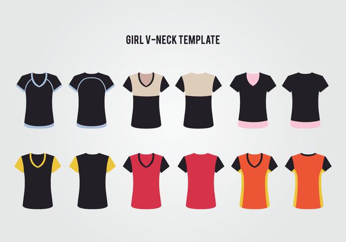 Mujeres v-cuello vector camiseta