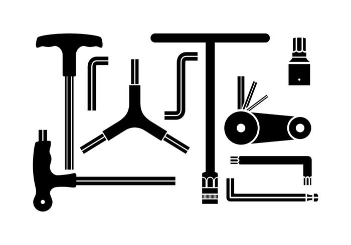 Icono libre de la silueta de la llave de Allen Vector