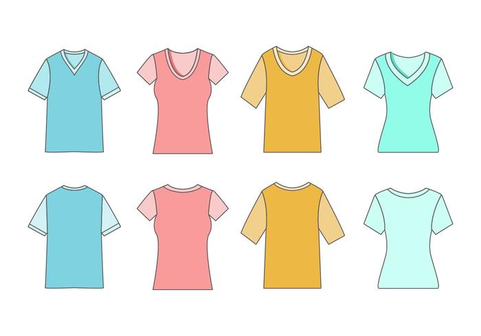 Free Men's and Women's V-Neck Shirt Vector Free Men's and Women's V-Neck Shirt Vector