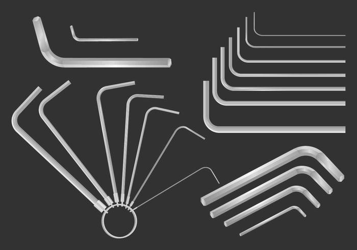 Allen Key Realistic Set Vector Allen Key Realistic Set Vector