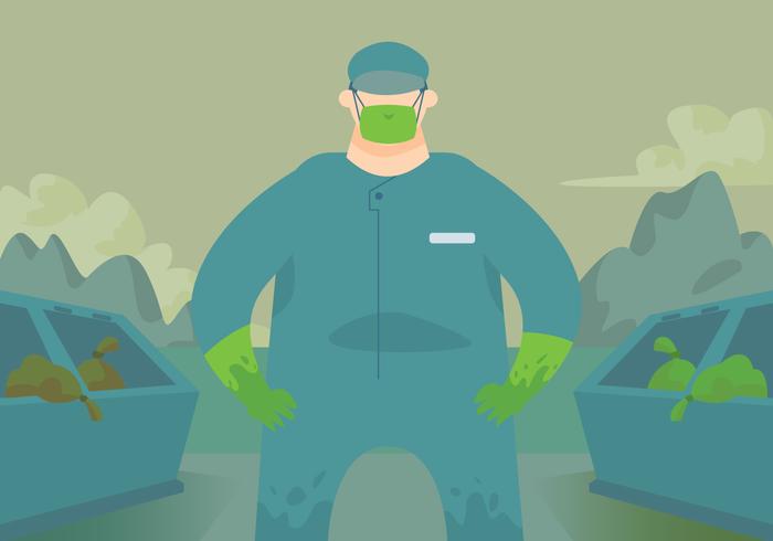 Garbage Tradesman Vector 