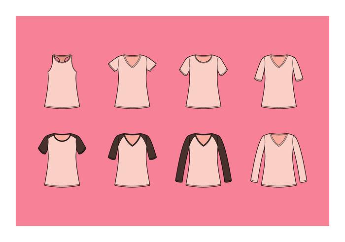 Free V-Neck Shirt Vector Collection