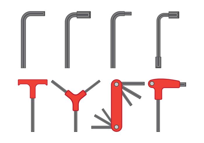 Allen Key Vector Icons Set