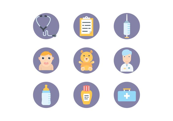 Iconos de pediatría vector