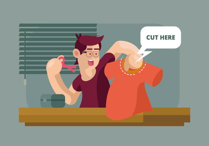 Cut Here Illustration vector