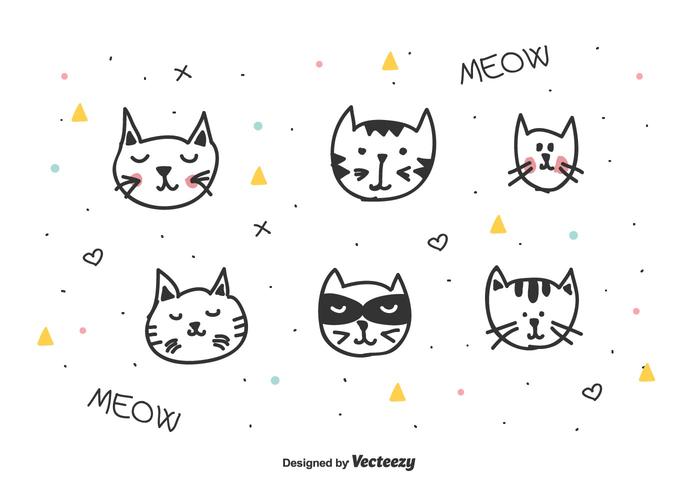 Cats Heads Vector