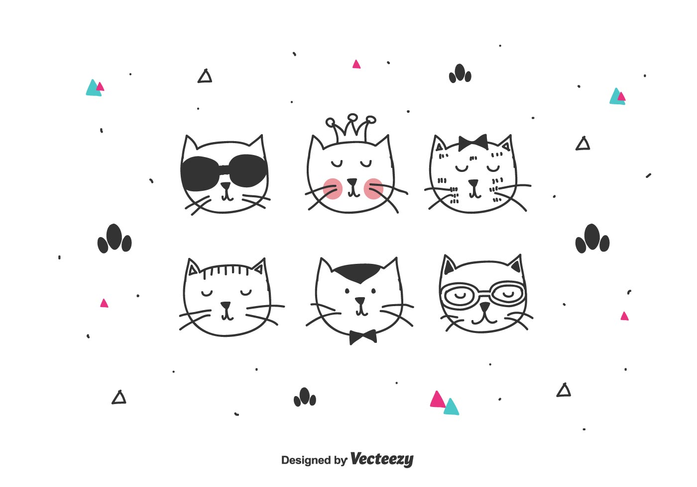 Download Cute Cats Vector Set - Download Free Vectors, Clipart ...