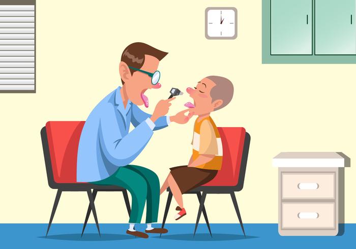 Pediatrician Checking a Healthy Kid Vector 