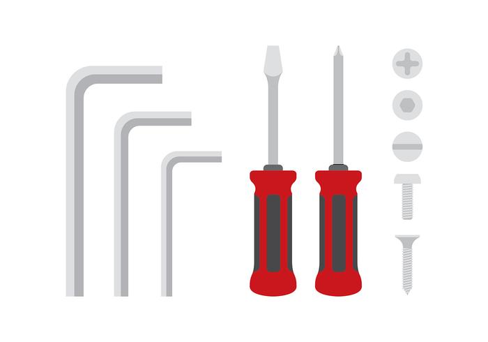 Allen Key Set Flat Free Vector