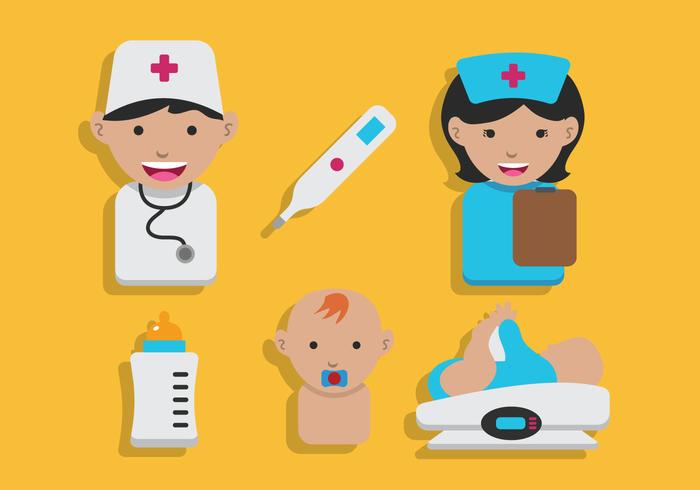 Pediatrician vector set Pediatrician vector set