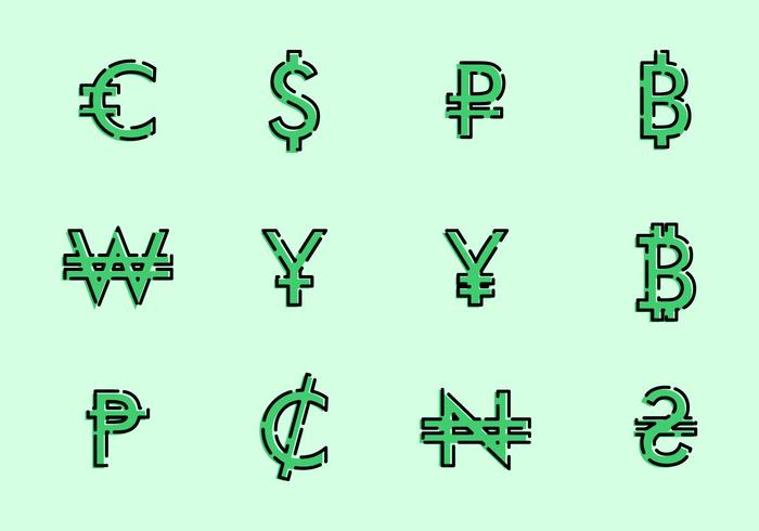 Símbolos De Moneda Del Mundo vector