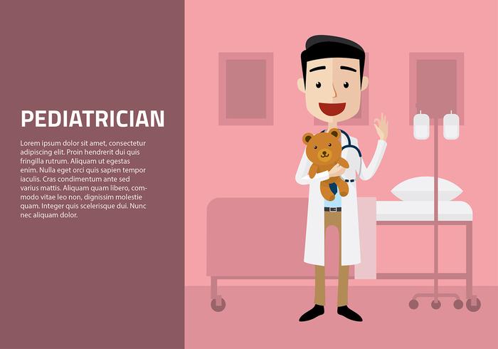 Pediatrician with Doll Free Vector