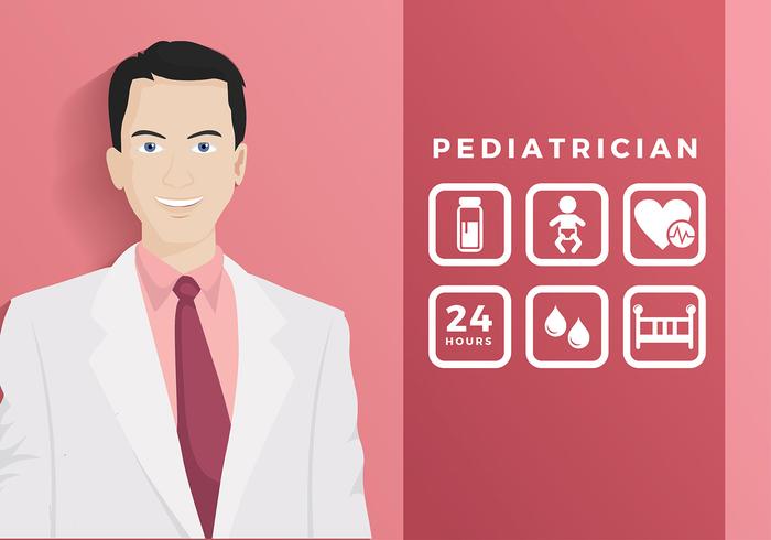 Pediatrician With Icon Free Vector