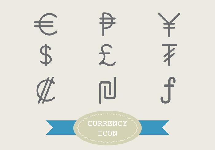 Outline Currency Icon Vectors 