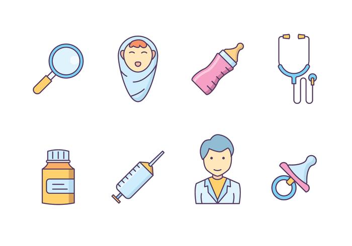 Free Pediatrics Icon Set vector