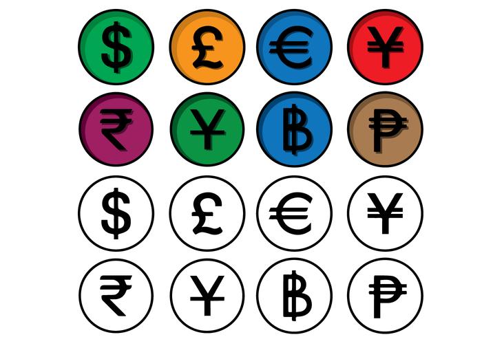 Moneda Finanzas Icon Set vector