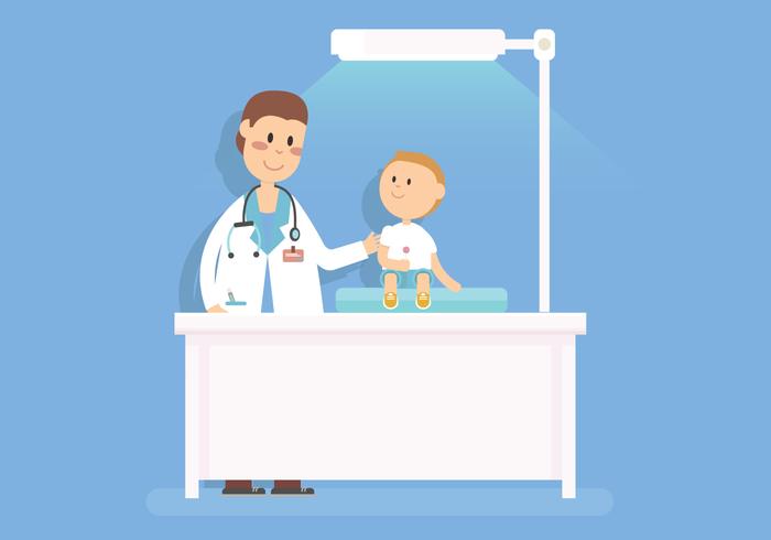 Pediatrician Examining Boy vector