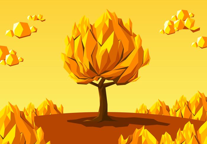 Low Poly Burning Bush Free Vector