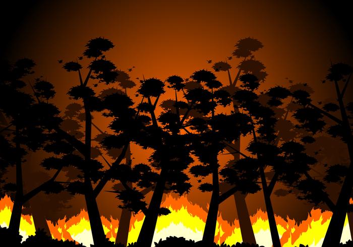 Burning Forest Free Vector