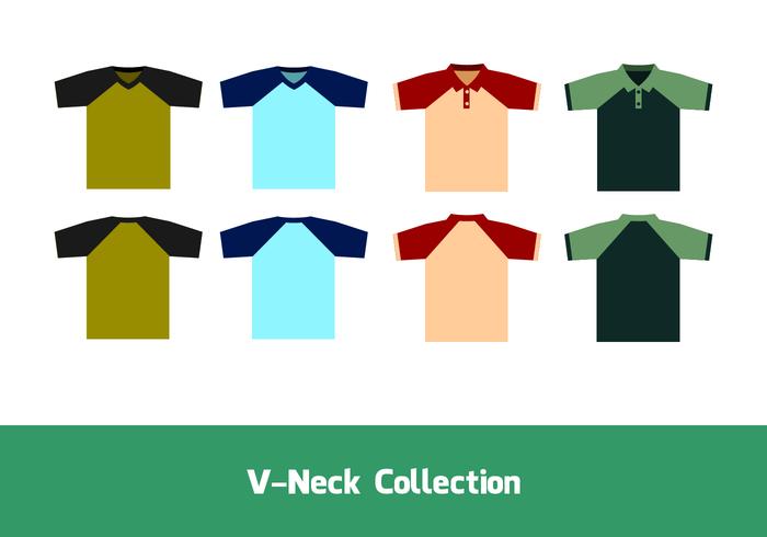 V-Neck Raglan Free Vector