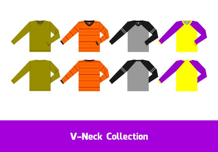 V-Neck Long Sleeve Free Vector