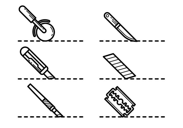 Cortar Aquí Iconos Vectoriales vector