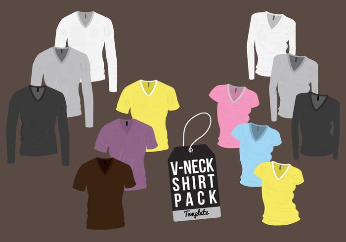 V-Neck Shirt Template Vector