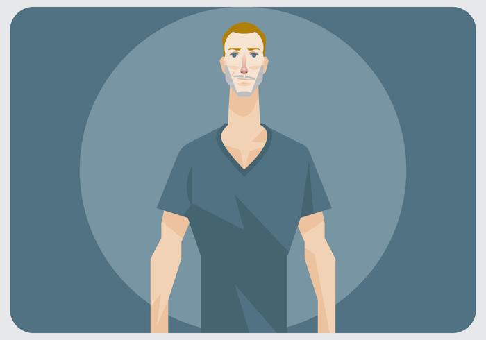 A Man With V Neck Shirt Vector